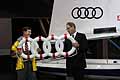 il comico Stephen Colbert e Johan de Nyschen, presidente Audi USA